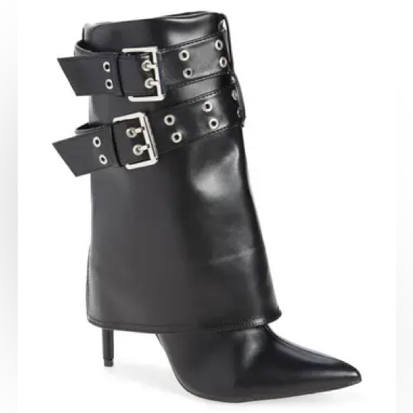 WILD DIVA Lounge Women’s Zaily Buckle Black Stiletto Boot Size 5.5 NEW - Picture 3 of 11